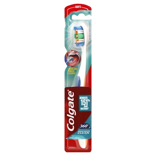 Image for Colgate Toothbrush, 360 Degrees, Whole Mouth Clean, Soft,1ea from Roger's Family Pharmacy