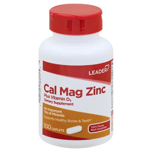 Image for Leader Cal Mag Zinc, Caplets,100ea from Roger's Family Pharmacy