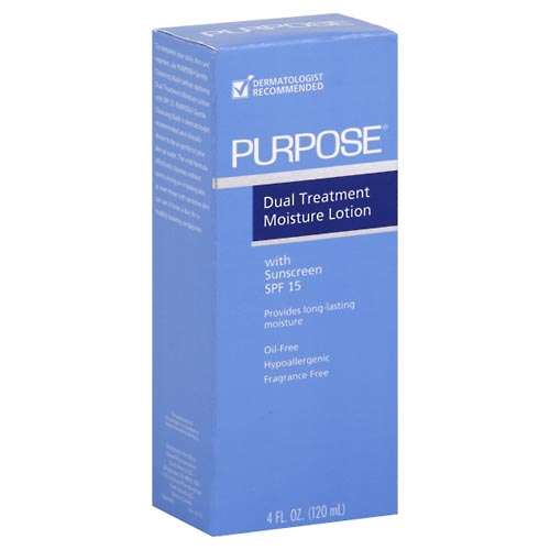 Image for Purpose Moisture Lotion, Dual Treatment, with Sunscreen,4oz from Roger's Family Pharmacy