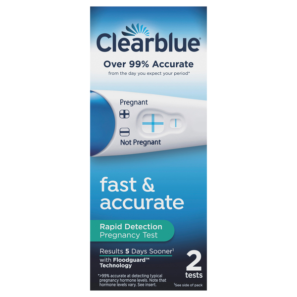 Image for Clearblue Pregnancy Test, Rapid Detection,2ea from Roger's Family Pharmacy